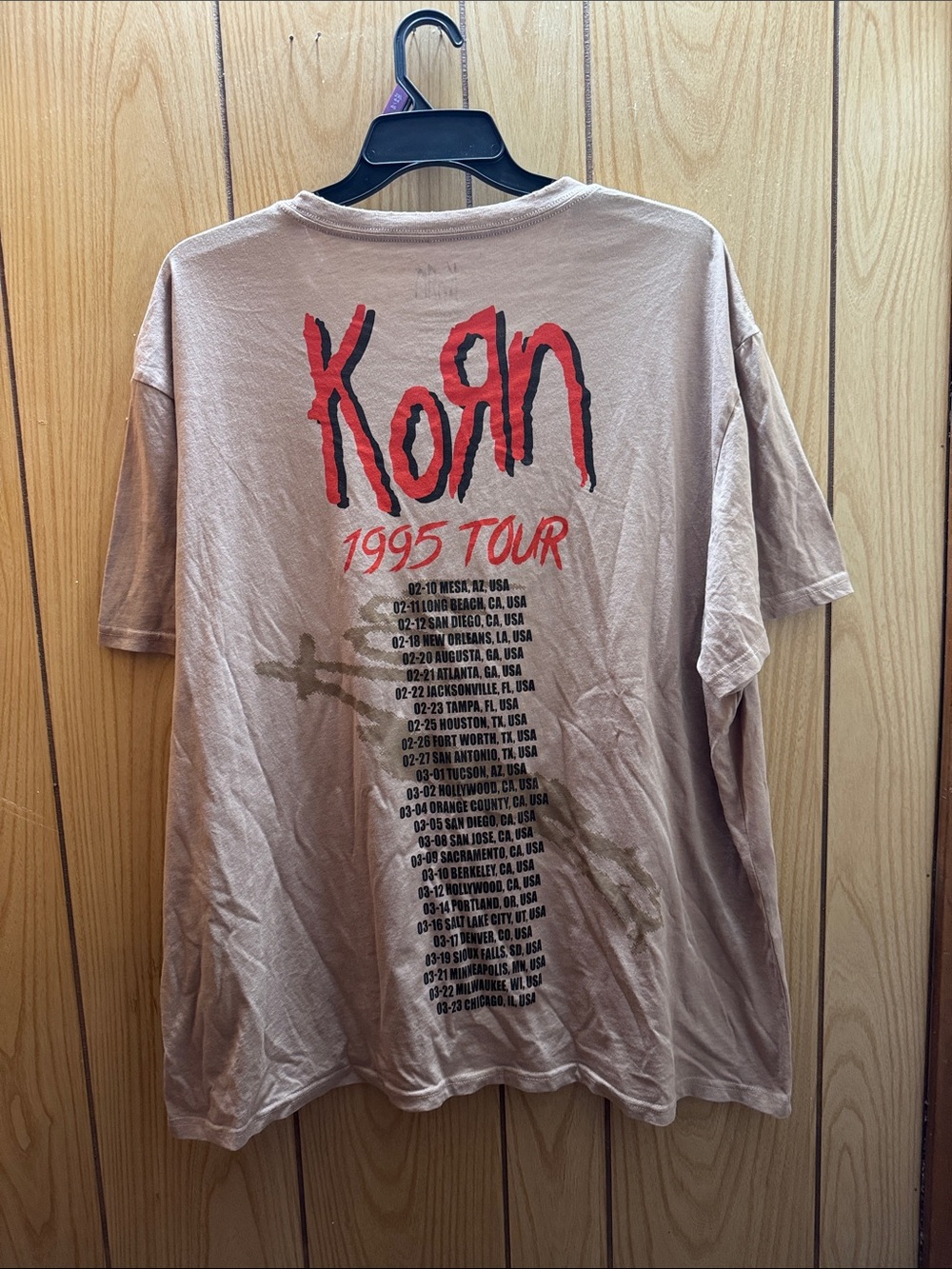 Graphic Short-Sleeve Tee in Dusty Beige with Red Logo - Picture 3 of 5